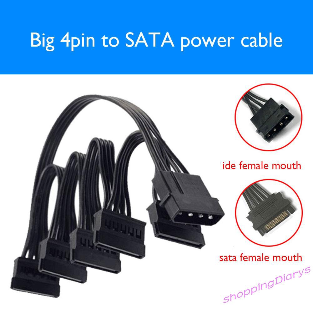 Dây Cáp Chia Nguồn 4 Pin 1 Sang 5 Sata 15 Pin 78cm