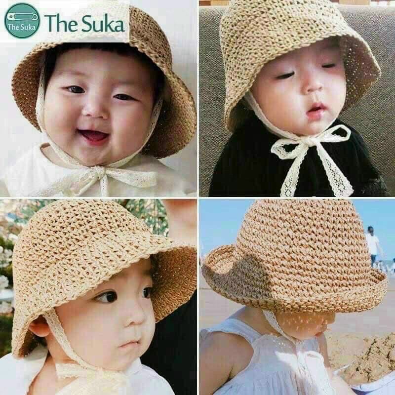 Nón Cói Hàn Quốc Vintage vành nhỏ , Nón Chữ M , Nón nữa đầu siêu Hot Hàng Cao Cấp