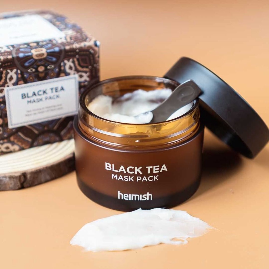 Mặt nạ rửa trà đen lên men dưỡng ẩm sâu, thư giãn, làm dịu da Heimish Black Tea Mask Pack 110ml
