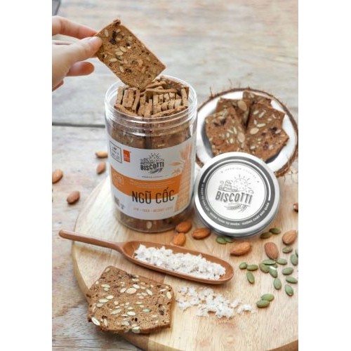 Bánh Biscotti ăn kiêng từ hạt các loại,hỗ trợ giảm cân tuyệt vời. Biscotti Gạch Đỏ