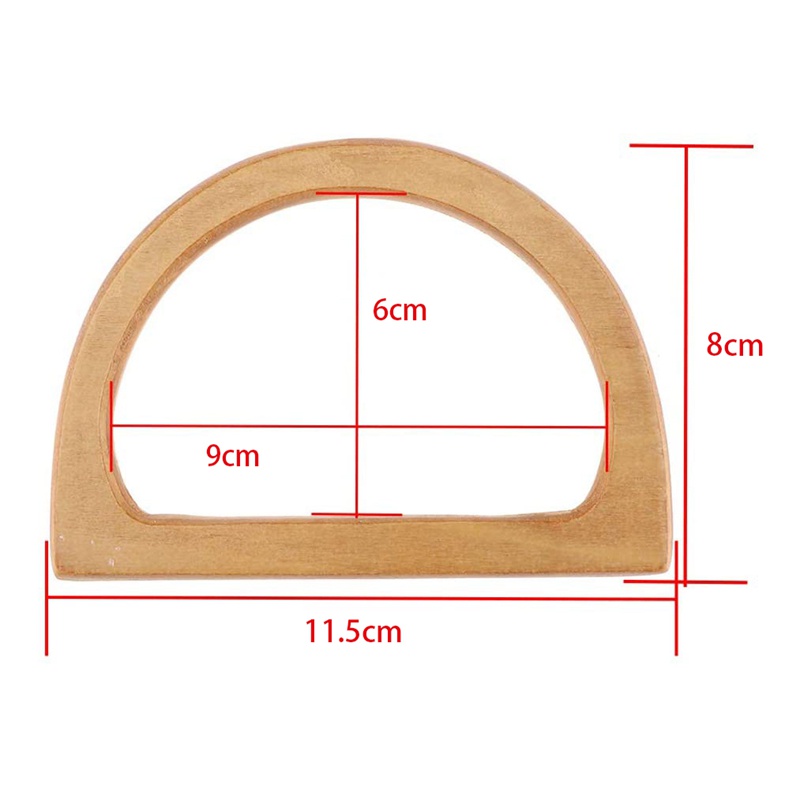 Bộ 4 Tay Cầm Bằng Gỗ Hình Chữ D Dùng Để Làm Ví Cầm Tay DIY