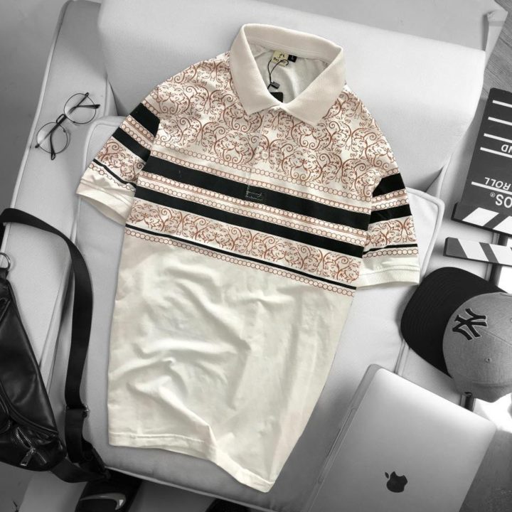 Áo thun POLO nam HỌA TIẾT có cổ bẻ sọc ngang vải cá sấu trung niên cao cấp Nexx&amp;Dee PL33