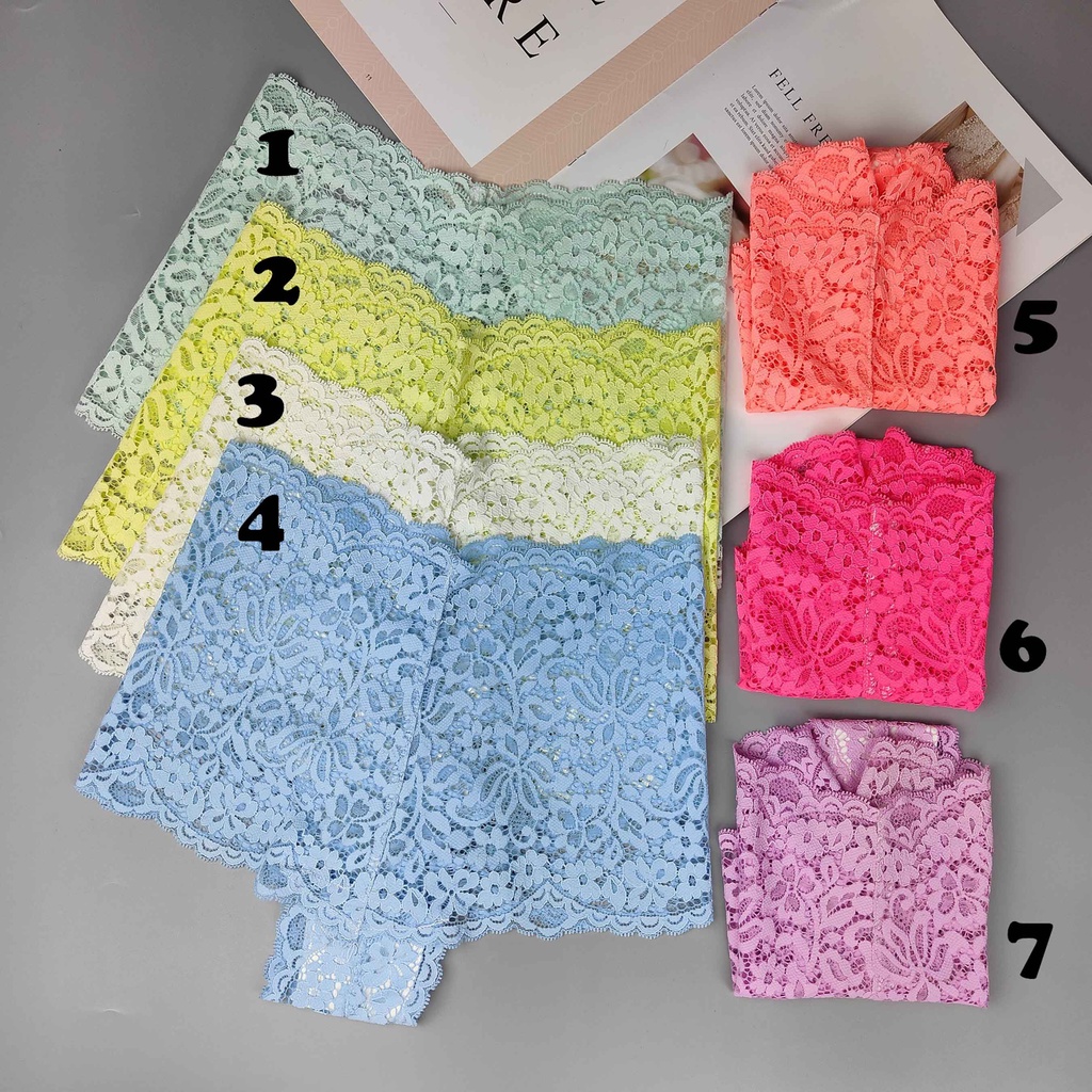 Quần lót đùi ren sexy🔥 QL61 ren hoa văn 7 màu dạ quang mẫu boxer gợi cảm Nhà Sò Bra.com