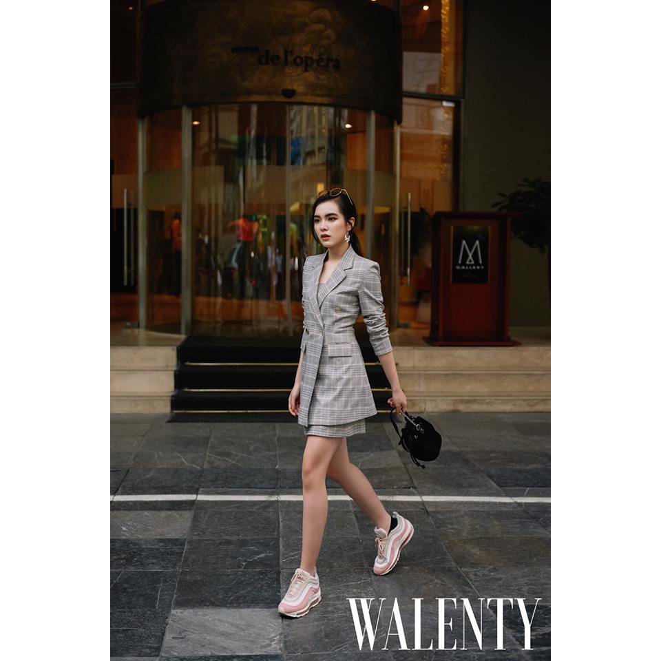 WALENTY - Rosewood Checked A-line Skirt