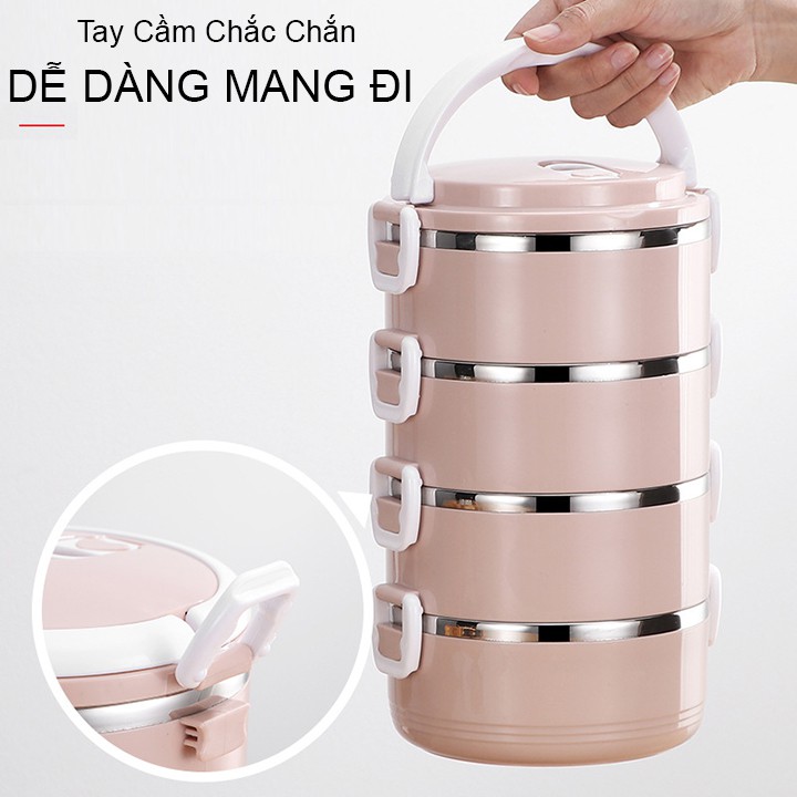 Cặp Lồng Cơm, Hộp Đựng Cơm Giữ Nhiệt Lúa Mạch Ruột Inox đa năng FASOLA
