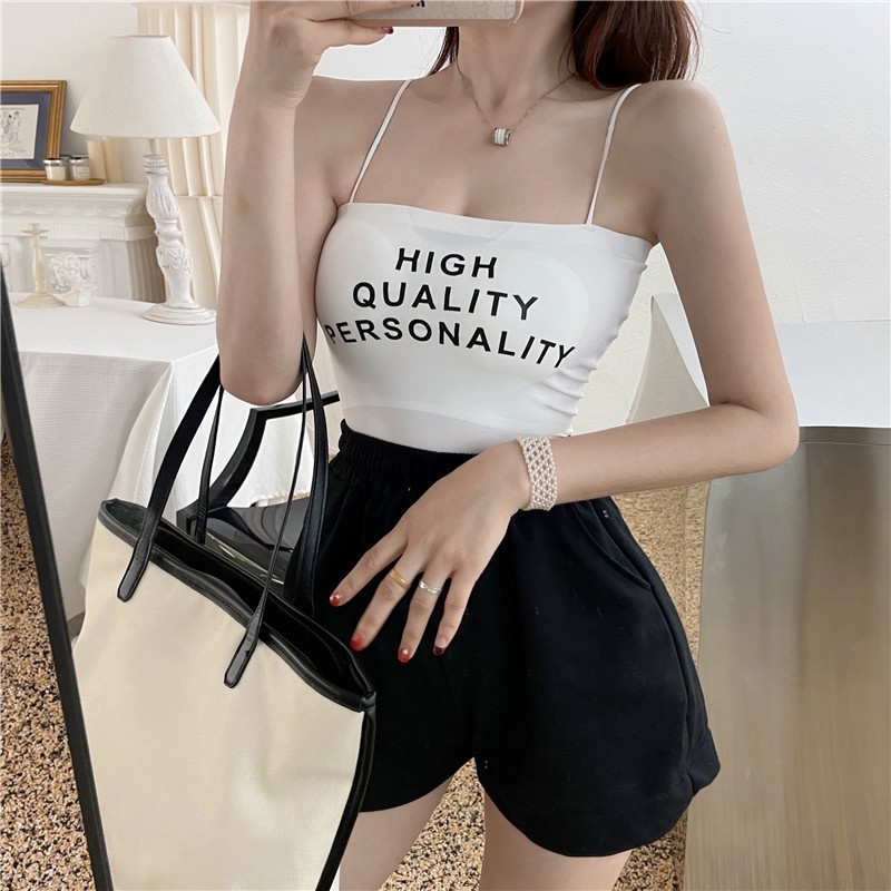Áo bra 2 dây mảnh chất su dáng lửng, có sẵn mút mỏng mặc dễ chịu nhẹ nhàng HLBOUTIQUE B1707