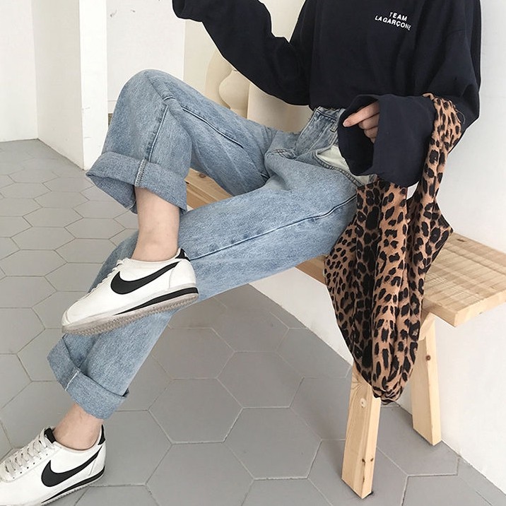 Quần jeans nữ ống rộng phong cách Hàn Quốc cá tính | BigBuy360 - bigbuy360.vn