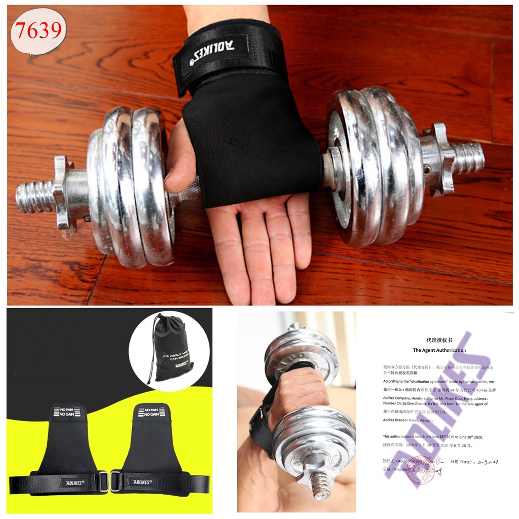 Bán sỉ - No Pain băng cuốn cổ tay AOLIKES 7639 (1 đôi), dây kéo lưng trợ lực cổ tay nâng tạ chống trượt - chuyên gym.