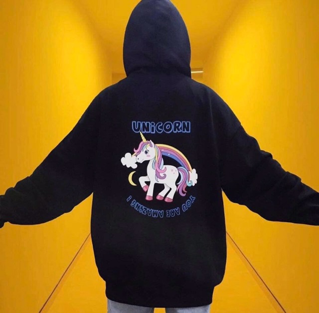 Hoodie zip unicorn - áo khoác unisex | BigBuy360 - bigbuy360.vn