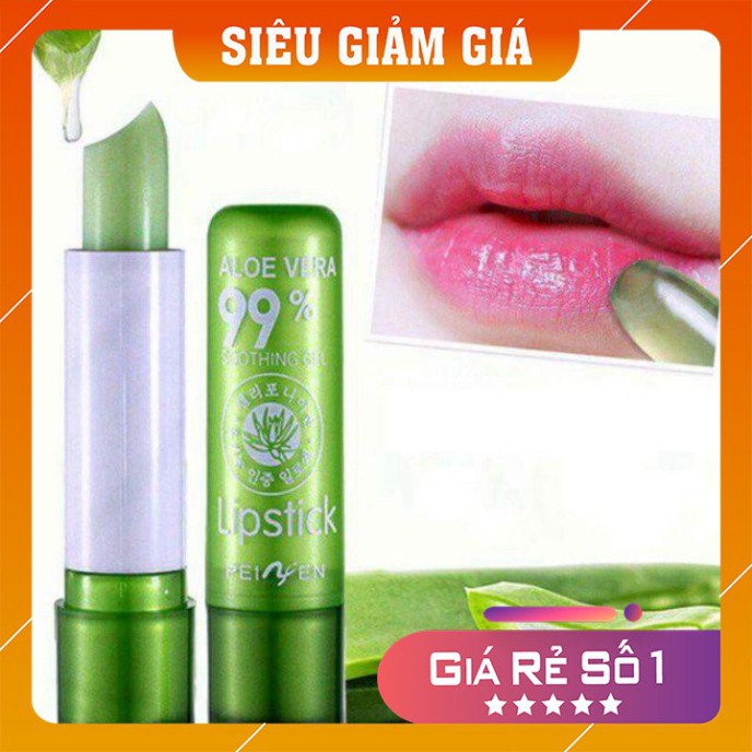 Son dưỡng môi 💕FREESHIP💕  Son dưỡng môi không màu chiết xuất lô hội aloe vera 99% vỏ xanh