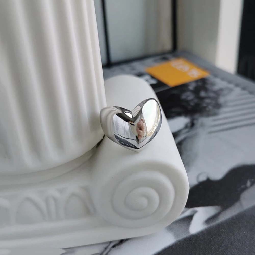 Nhẫn Đeo Tay Kim Loại Mặt Hình Trái Tim Sáng Tạo Cho Nữ