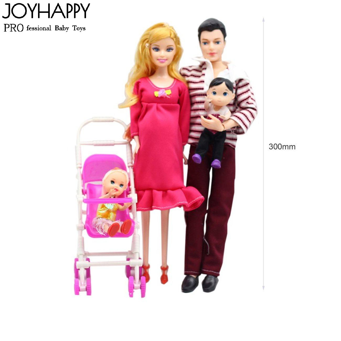 Bộ Búp Bê Mẹ Và Bé Joy5 Gồm Bố + Son + 2 Xe Đẩy Em Bé