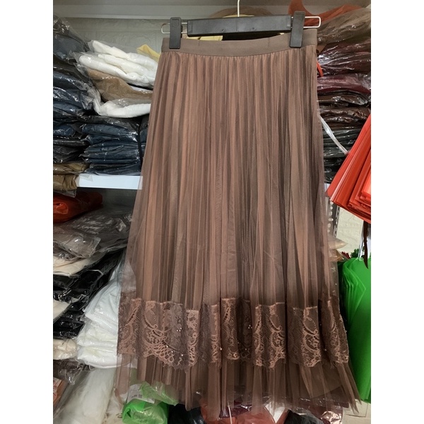 #1107 CHÂN VÁY VON PHỐI REN LÓT LỤA CAO CẤP