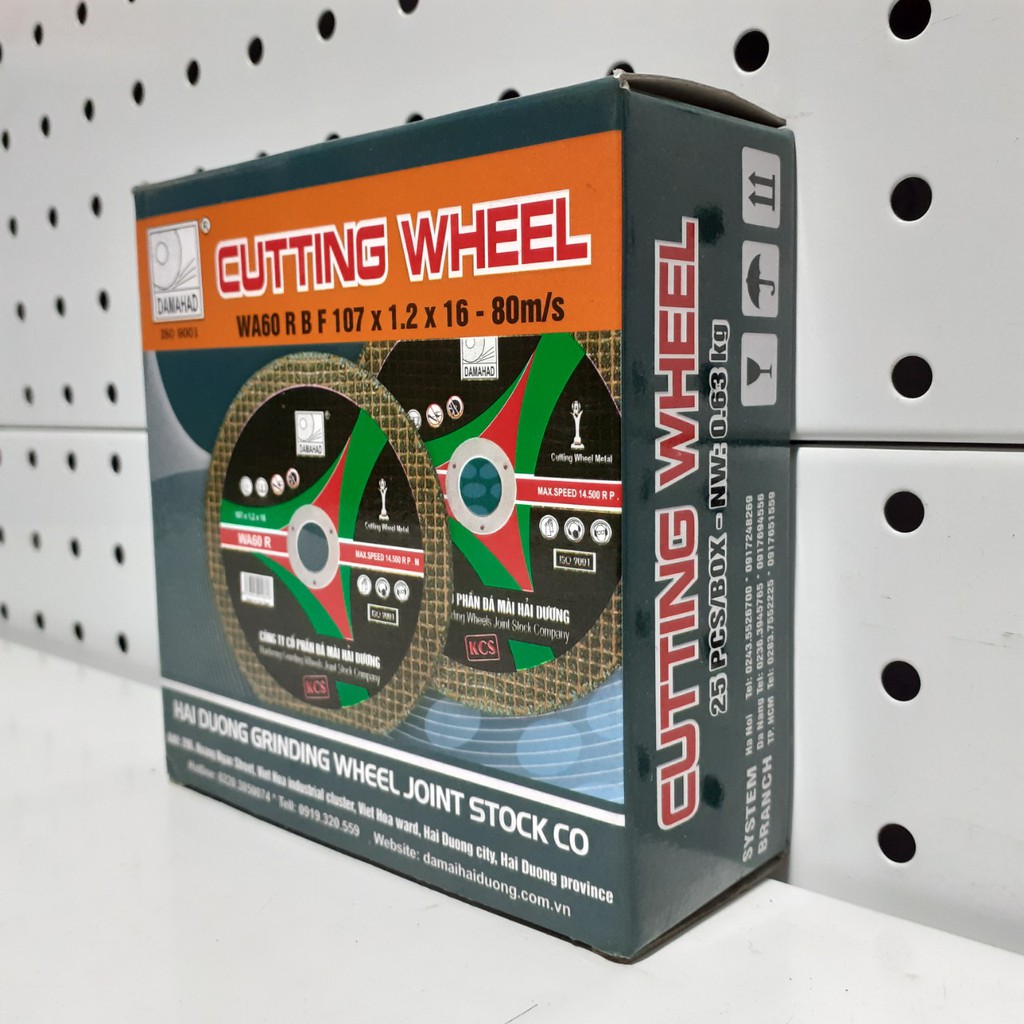 Đá cắt sắt 107mm Hải Dương xanh mỏng 107x1.2x16mm