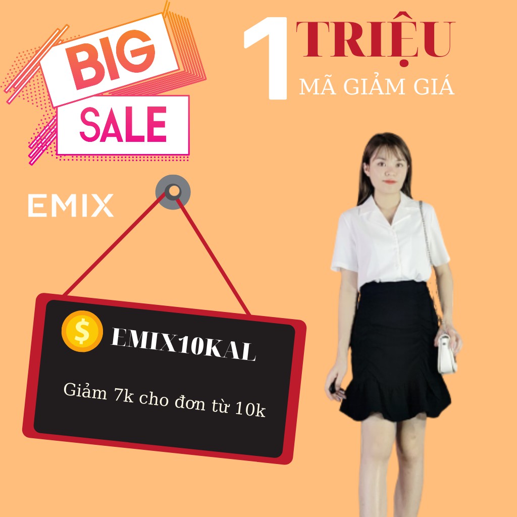 Chân Váy Nhúm Hông Vạt Bèo CV250 EMIX | BigBuy360 - bigbuy360.vn