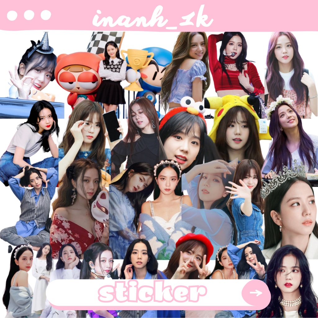 Bộ 100 hình dán thành viên Jisoo - Black Pink