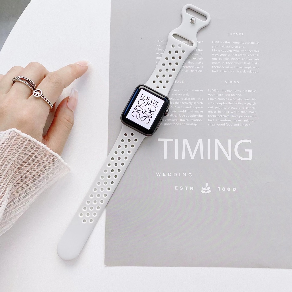 Dây Đeo Thể Thao Bằng Silicone Chống Thấm Nước 40mm44mm Cho iwatch7 Series 6/5/4/3/SE 41mm45mm
