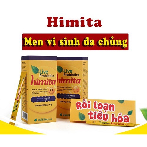 Men vi sinh Live Probiotics Himita 2000mg x 30 sticks hỗ trợ đường tiêu hoá khoẻ mạnh