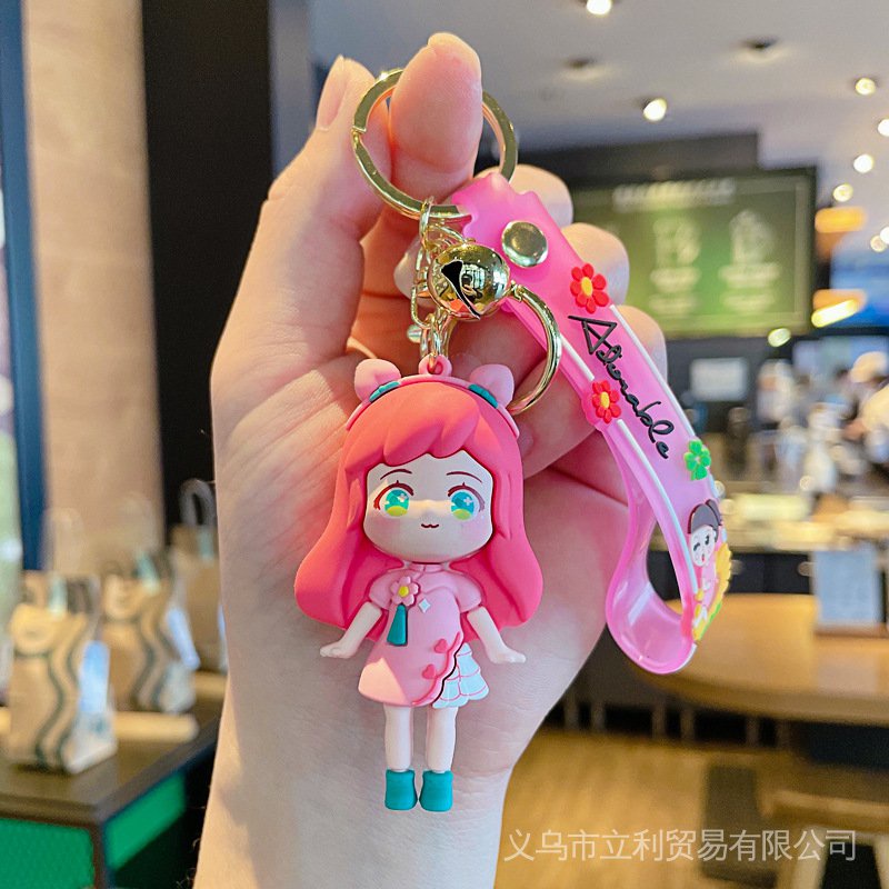 Móc Khóa Nhựa PVC Hai Chiều Họa Tiết Hoạt Hình Dễ Thương