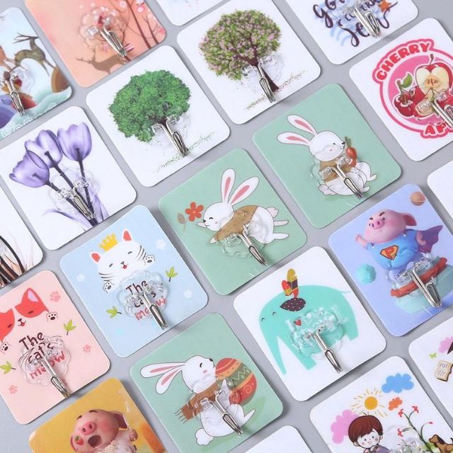 Combo 10 Móc Dán Tường Đa Năng 3D Nhiều Hình Siêu Chịu Lực... Nhiều Tiện Ích.