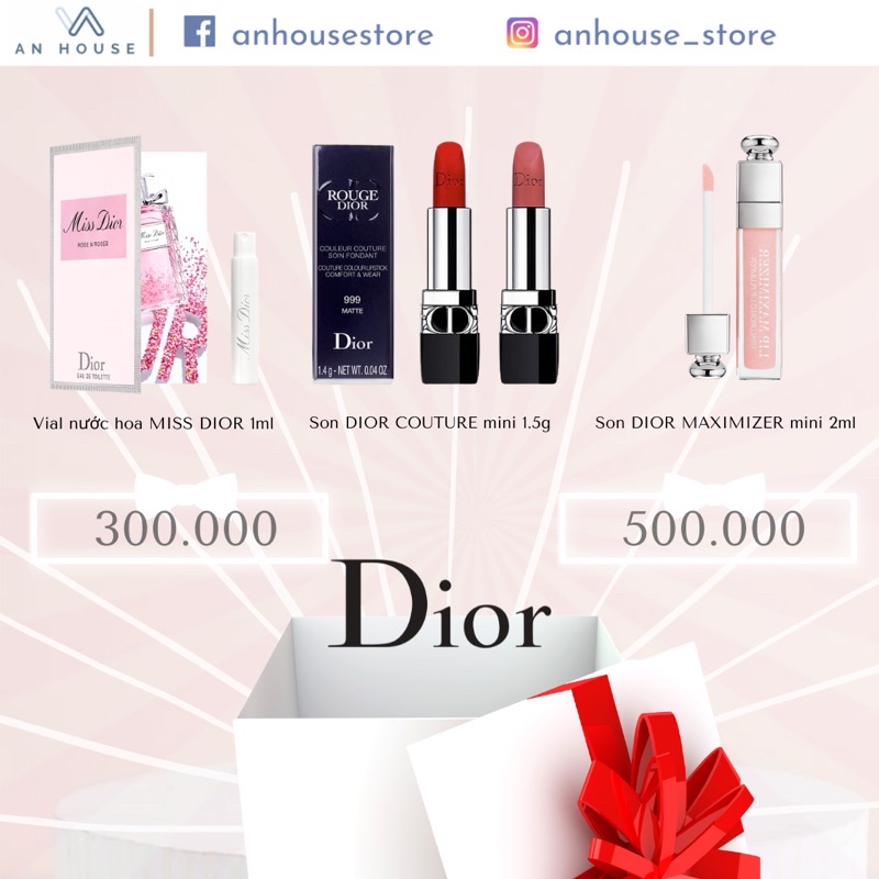 [Chỉ 300k] Set son DIOR mini + hộp quà