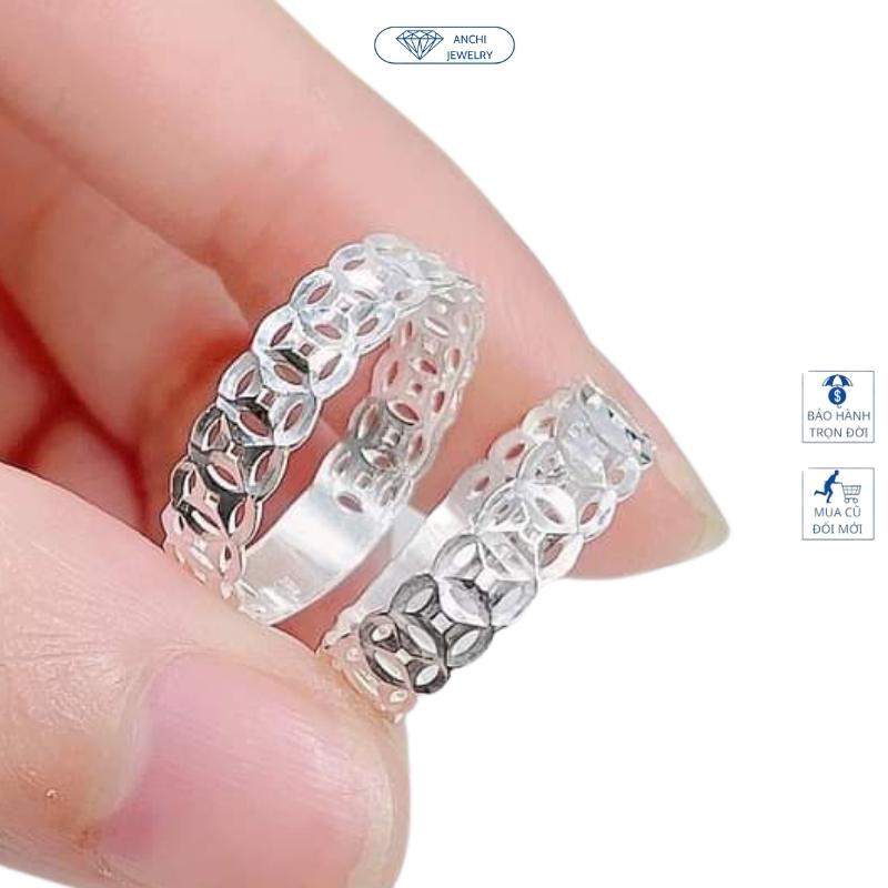 Nhẫn kim tiền trơn , chuẩn bạc ta - Anchi jewelry, mang lại may mắn tài lộc cho nữ chủ