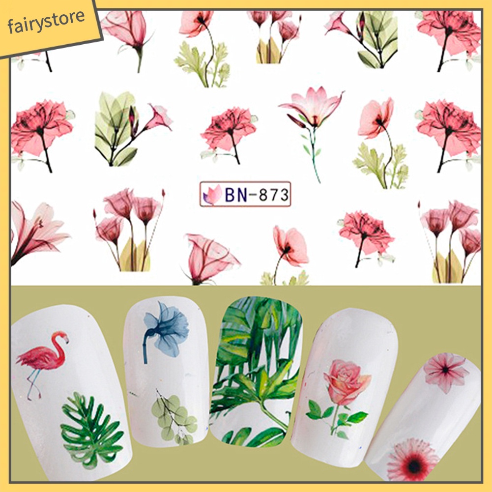 [Hàng mới về] Nhãn dán trang trí móng tay họa tiết nhiều màu sắc