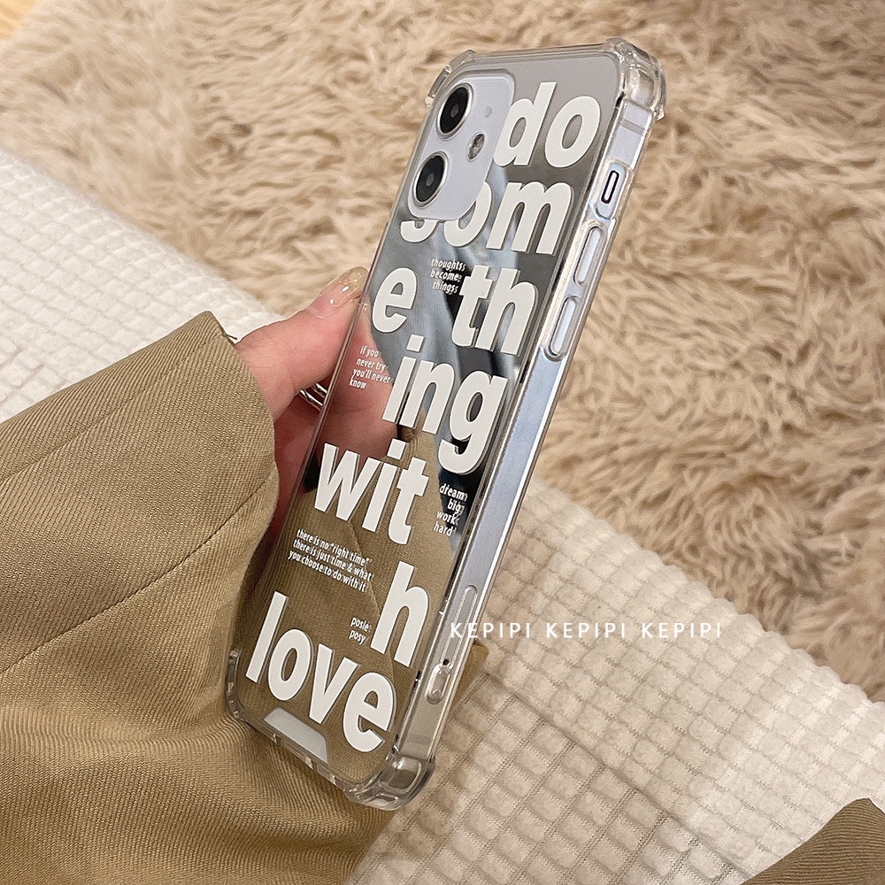 iPhone 14 13 Pro Max Ốp Lưng Tráng Gương In Chữ Tiếng Anh Cho Iphone 12 Pro Max Mini Iphone Se2020 11pro Max Ix Xr Xs Max 7 8 Plus