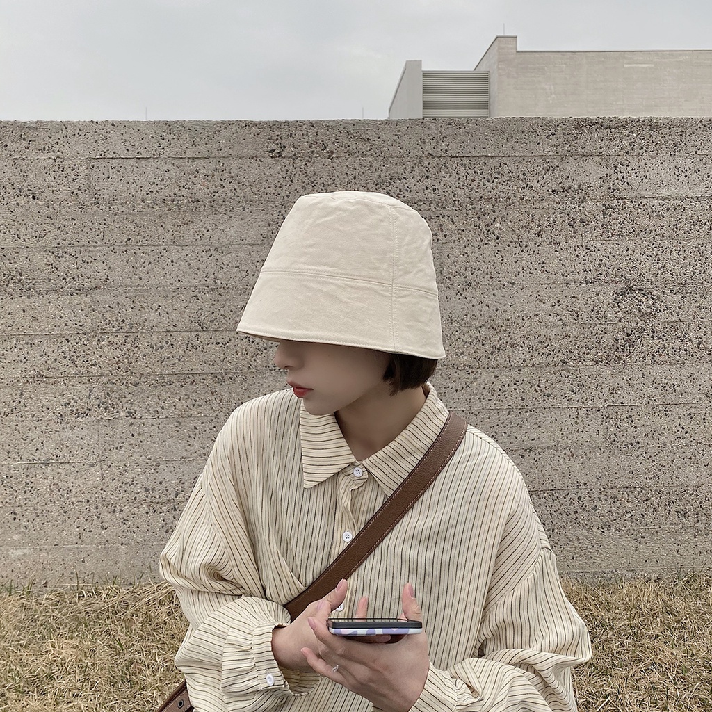 Nón Vành Chống Nắng Màu Trơn Che Mặt Dễ Phối Đồ Thời Trang Mùa Hè Cho Nữ