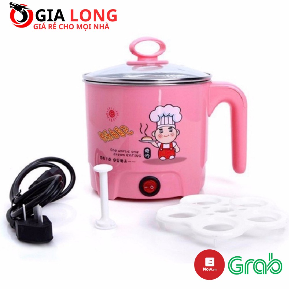 Ca Nấu Mì Siêu Tốc 2 Lớp Vung Thủy Tinh + Tặng Kèm Giá Hấp