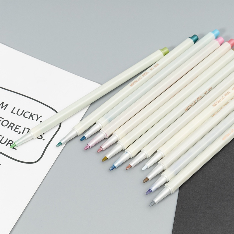 Set 12 Bút Đánh Dấu Màu Kim Loại Tiện Dụng DIY