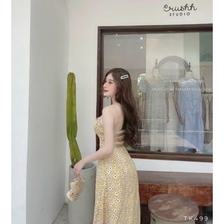 MAXI HOA CUTOUT LƯNG 💚 { HÌNH CHỤP THẬT }