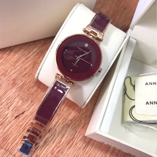 Đồng hồ anne klein nữ đỏ đô viền vàng hồng