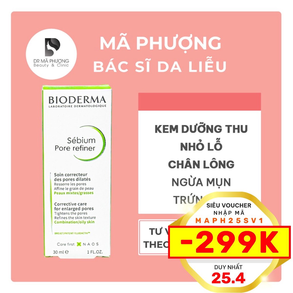 [CHÍNH HÃNG] Kem thu nhỏ lỗ chân lông Bioderma Sebium Pore Refiner