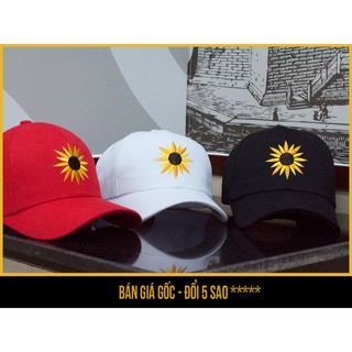 Mũ nón lưỡi trai hoa hướng dương dễ thương (đen, trắng, đỏ) - săn nón đẹp