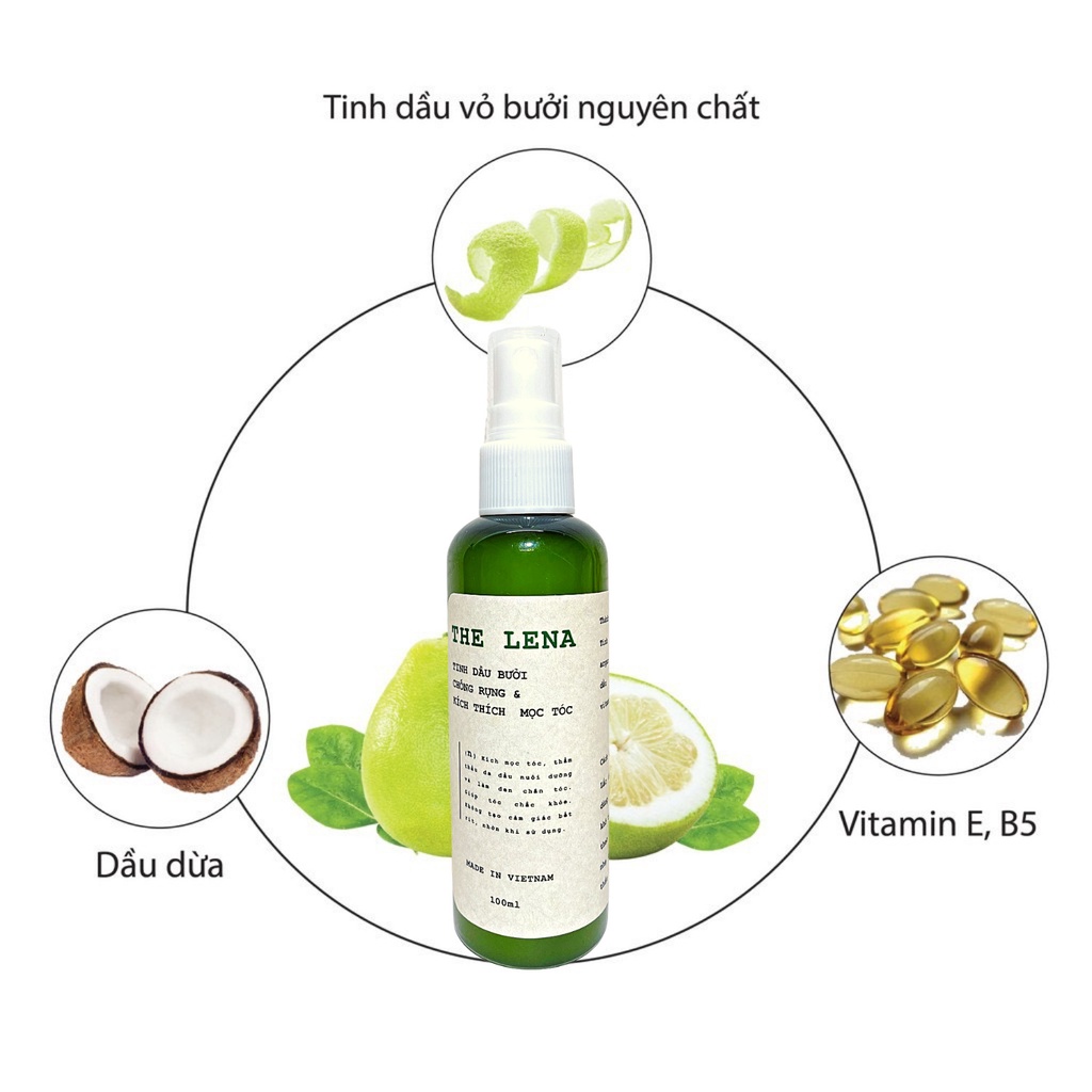 [Mã SKAMLTSM9 giảm 10% đơn 99K] Tinh dầu bưởi THE LENA ngăn rụng và Kích thích mọc tóc nhanh 100ml [ HANDMADE ]