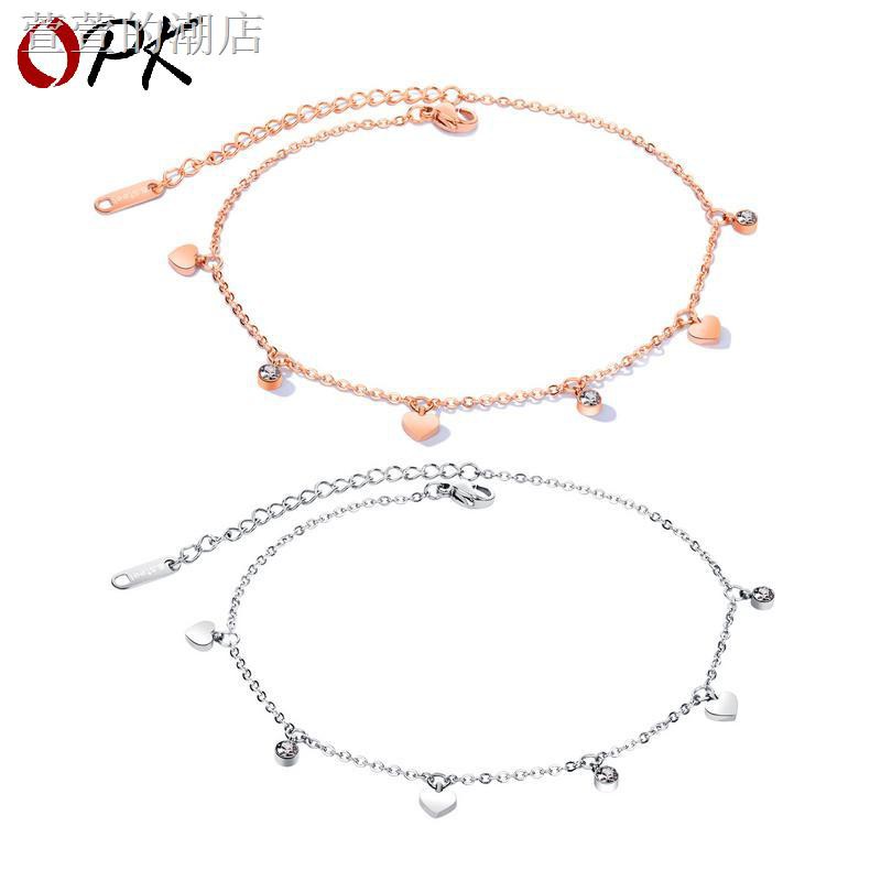 Lắc Chân Bằng Thép Titan Đính Đá Toàn Bộ Thời Trang Mùa Hè