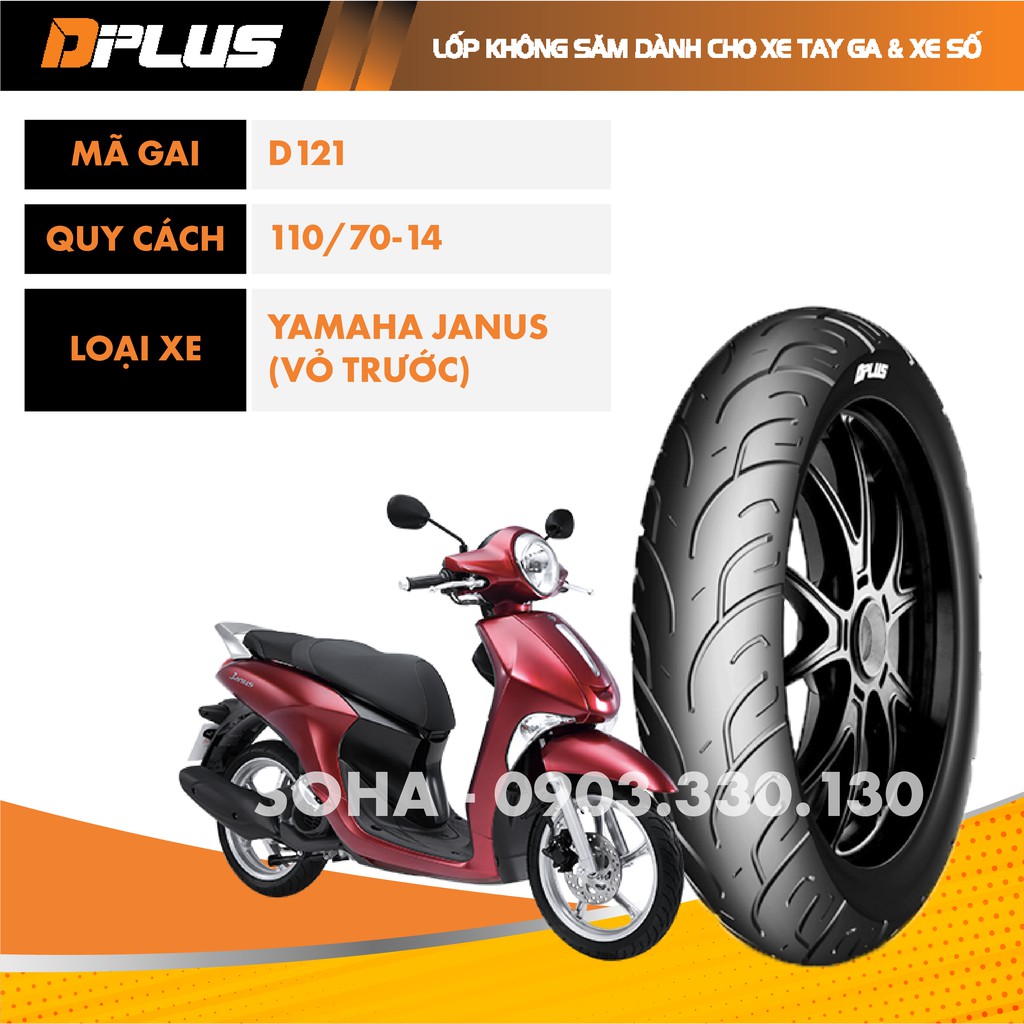 Vỏ/Lốp Trước Xe Yamaha Janus  110/70-14 - D121 DPLUS