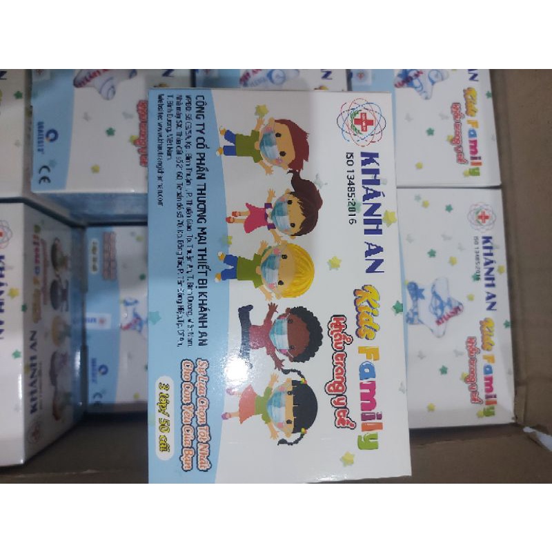 Hộp 50 cái khẩu trang y tế trẻ em chính hãng thương hiệu khánh an