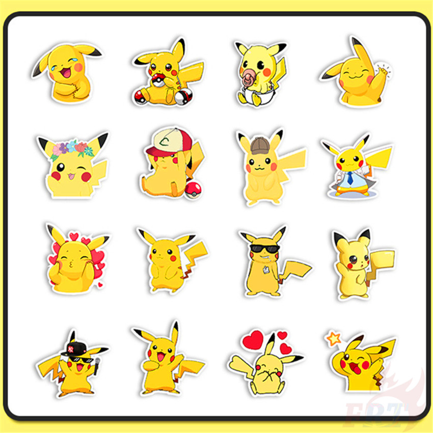 ❉ Pikachu Series 01 - Anime Pokemon Go Character Stickers ❉ 50Pcs/Set Fashion DIY Decals Doodle Stickers