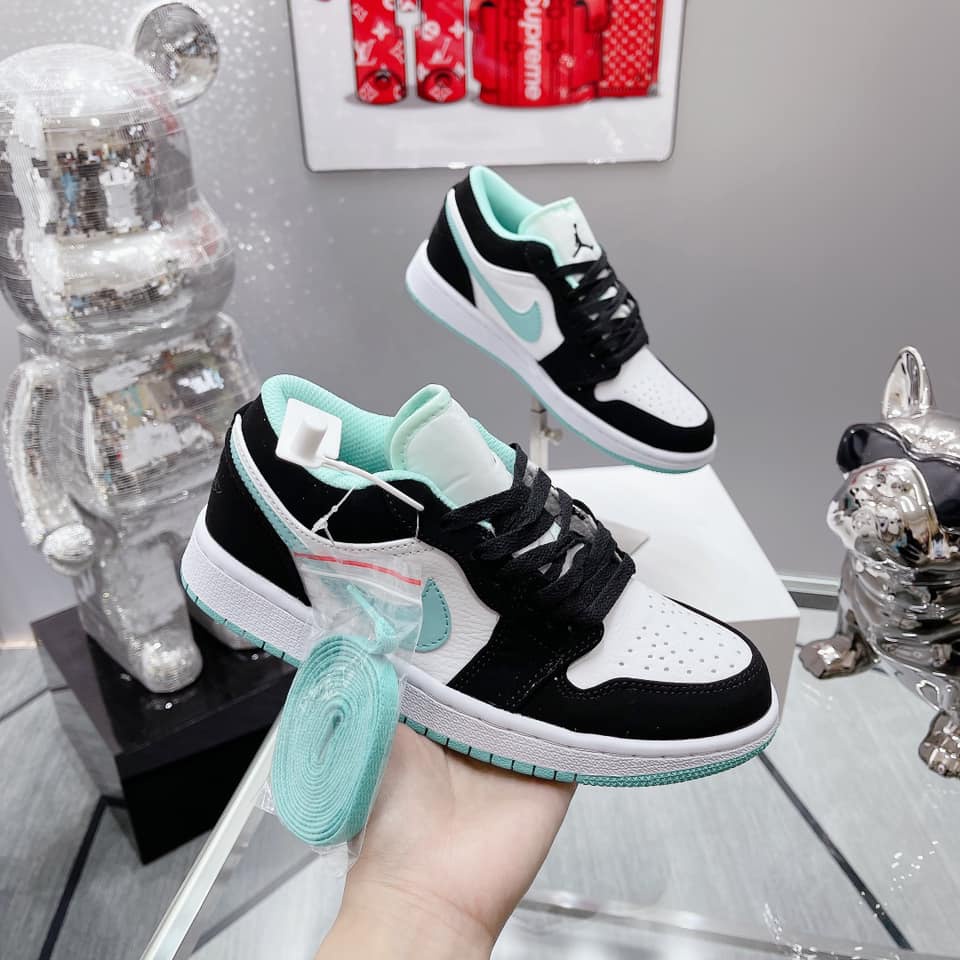 (FREE SHIP) Giày Sneaker JD 𝗷𝗼𝗿𝗱𝗮𝗻 𝟭 𝗽𝗮𝗻𝗱𝗮 Xanh Ngọc Cổ Thấp ,Giày JD Jordan 1 low Nam Nữ Thời Trang Full Box Bill