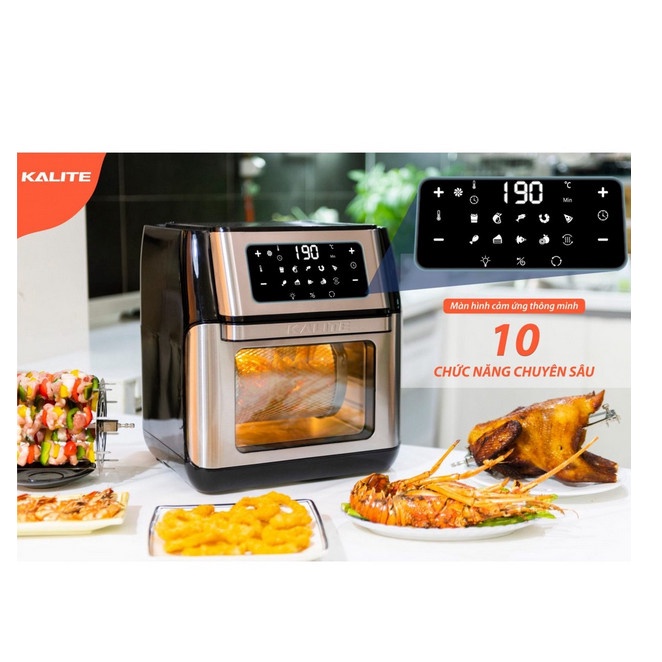 Nồi chiên không dầu Kalite Q10, công suất 1800W, dung tích 10L, hàng chính hãng