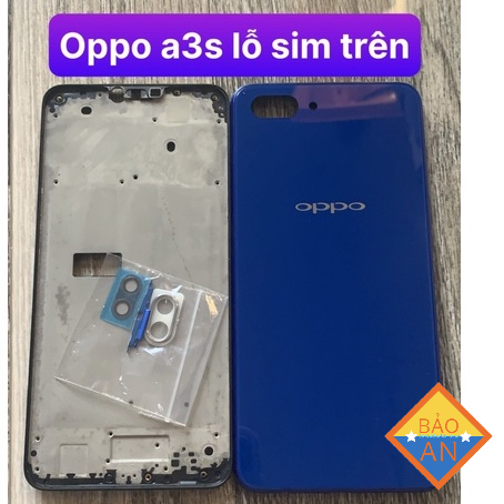 Vỏ oppo A3s (16G) khay sim lỗ dưới full bộ như hình (chưa có khe sim)