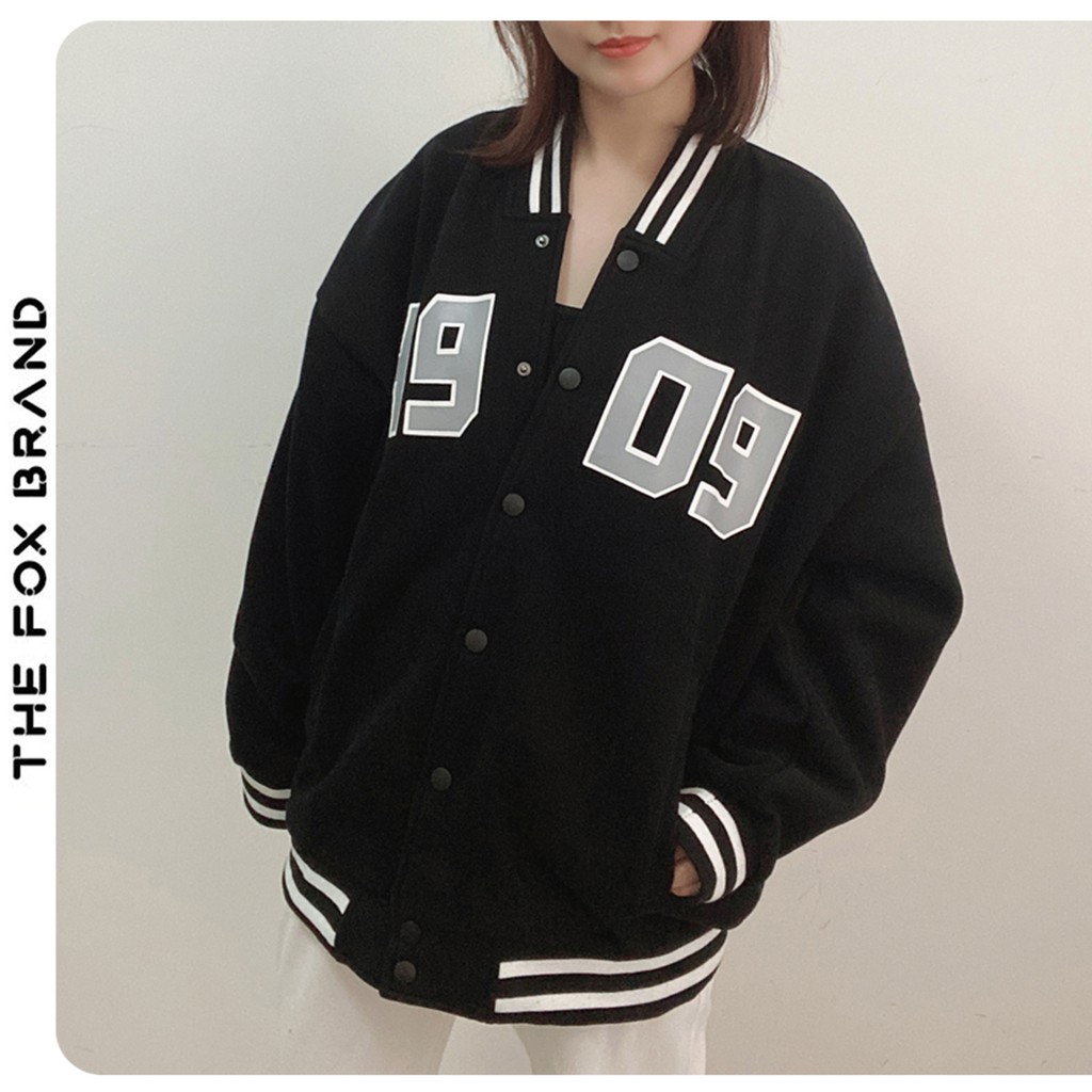 Áo Bomber , Áo khoác bóng chày THE FOX chất dù 2 lớp dáng Unisex Form rộng in hình H909