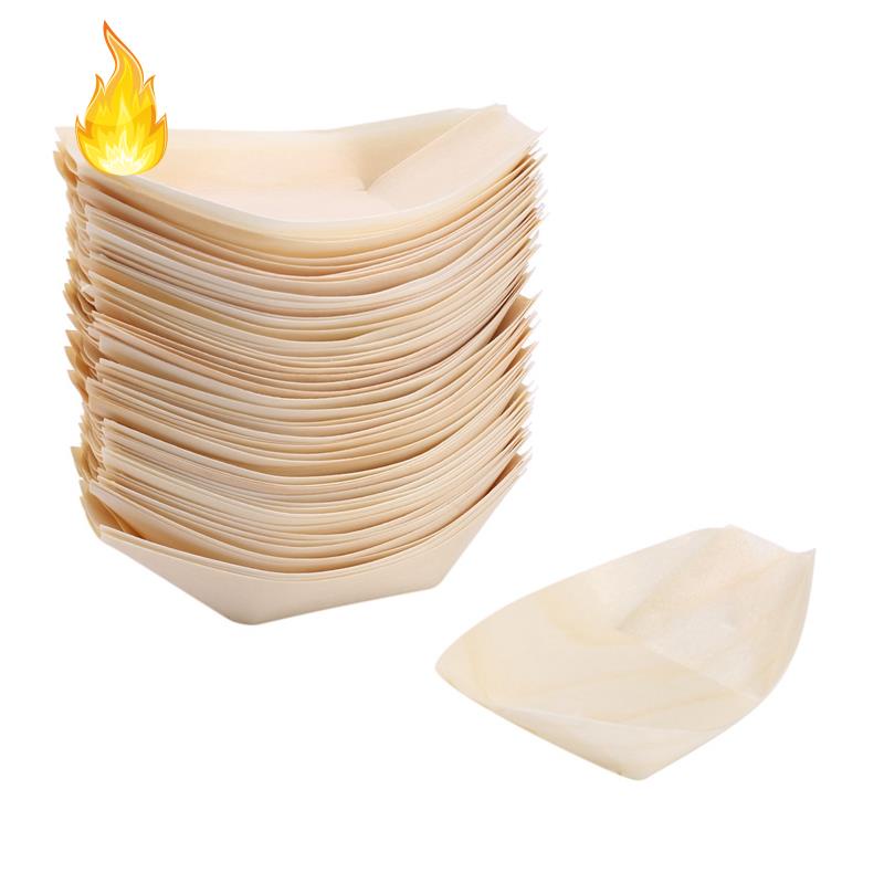 Bộ 50 chén gỗ 11cm x 6.5cm có thể phân hủy được