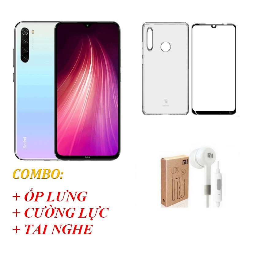 Điện thoại Xiaomi Redmi Note 8 4GB 64GB + Tai nghe + Ốp lưng + Cường lực - nhập khẩu | BigBuy360 - bigbuy360.vn