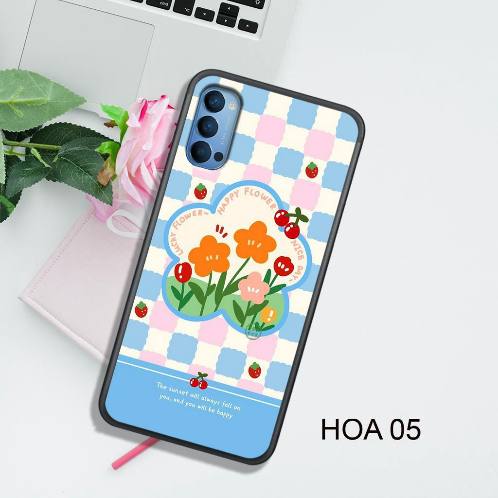 Ốp Lưng  OPPO A91/RENO 3 - RENO 3 PRO - RENO 4 - RENO 4 PRO - RENO 5 , In Hình HOA, Màu Sắc Bắt Mắt.