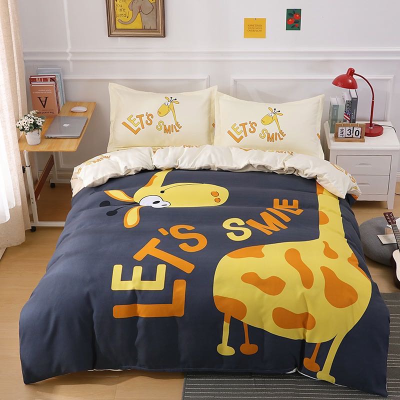 Bộ Chăn Ga Cotton 3D cho bé siêu thoáng mát họa tiết cute đáng yêu