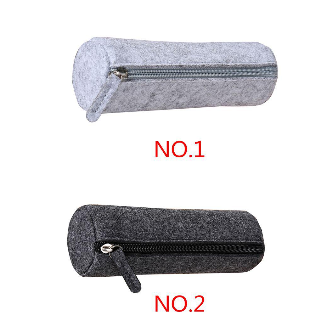 Túi Đựng Bút Màu Trơn Có Khóa Kéo Dễ Thương Cho Học Sinh