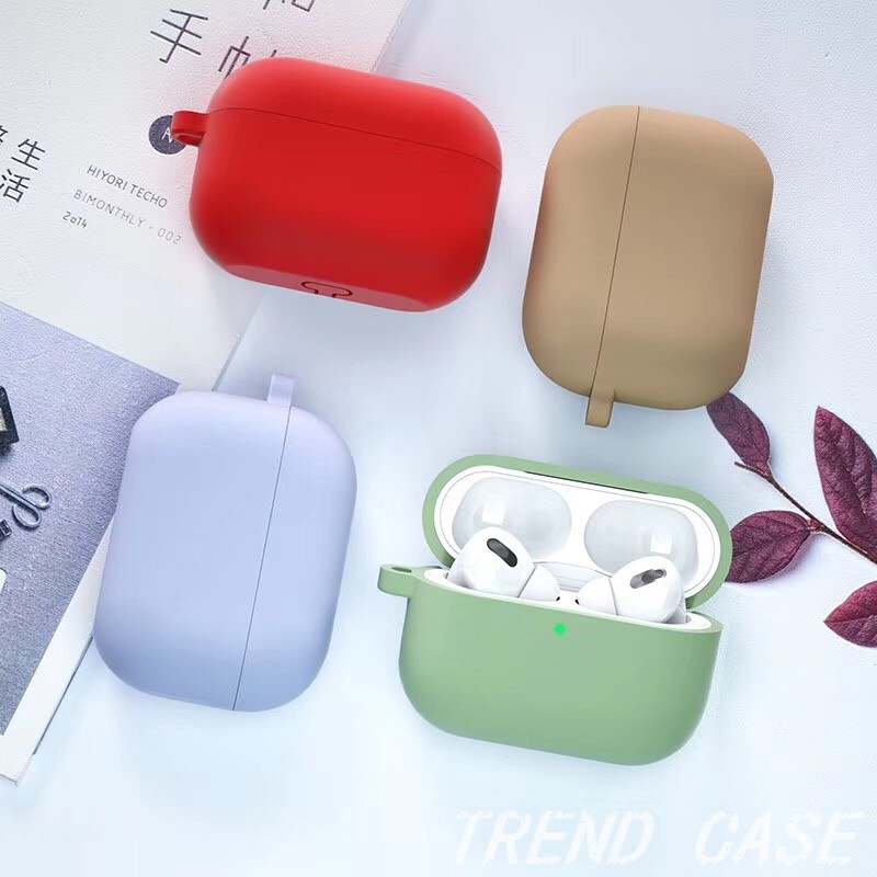 Hộp Đựng Bảo Vệ Bằng Silicone Mềm Chống Sốc Màu Trơn Cho Apple Airpods 1/2